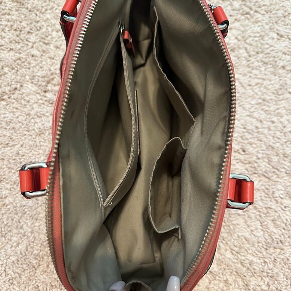 USED Coach F14412 Orange Embossed Signature Patent Leather Satchel Handbag - Picture 5 of 7